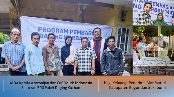 AIDA Kemlu Azerbaijan dan OIC Youth Indonesia Salurkan 500 Paket Daging Kurban 