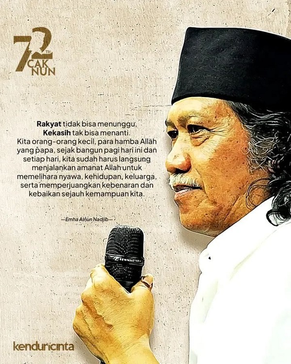 Cak Nun: 72 Tahun Menjadi Rumah Bagi Kegelisahan dan Harapan