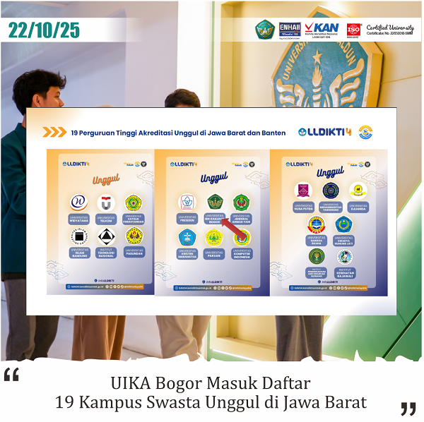 UIKA Bogor Masuk Daftar 19 Kampus Swasta Unggul di Jawa Barat