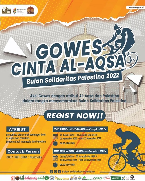AWG Gelar Big Ride for Al Aqsa & Palestine,1300 Km Lintas Sumatera & Jawa