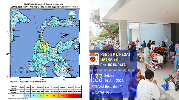 Pasien RS Berhamburan, Akibat Gempa 6,7 M Guncang Kota Palu, Sulawesi Tengah