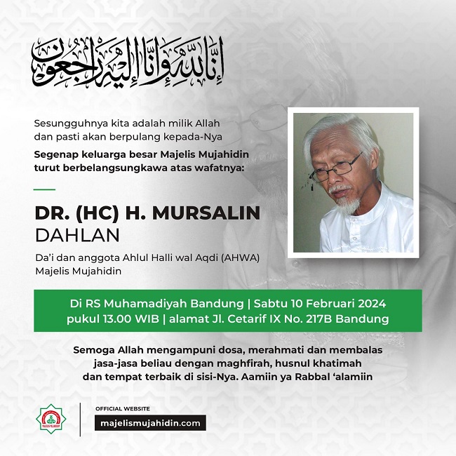 Mengenang DR (HC)Mursalin Dahlan, Bersama Majelis Mujahidin Berjuang Menegakan Syariat Islam